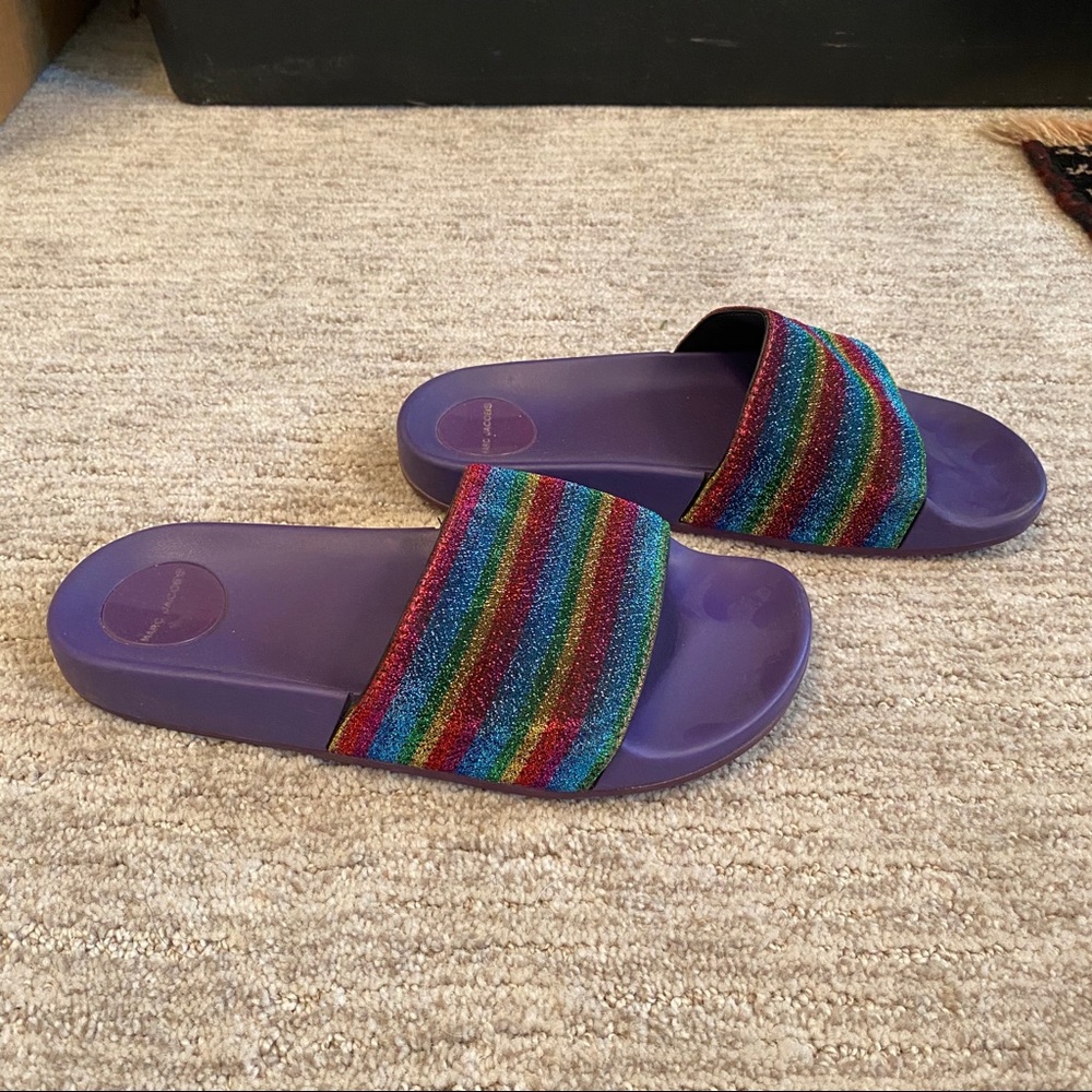 Marc Jacobs Rainbow Glitter Pool Slides - image 5
